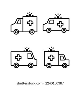 Ambulance icon vector for web and mobile app. ambulance truck sign and symbol. ambulance car