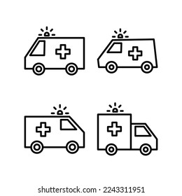 Ambulance icon vector for web and mobile app. ambulance truck sign and symbol. ambulance car
