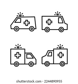 Ambulance icon vector for web and mobile app. ambulance truck sign and symbol. ambulance car