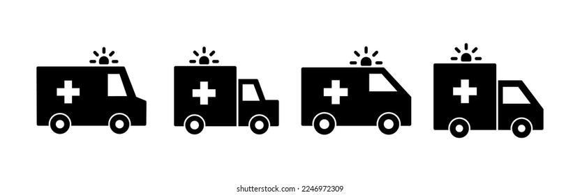 Ambulance icon vector for web and mobile app. ambulance truck sign and symbol. ambulance car