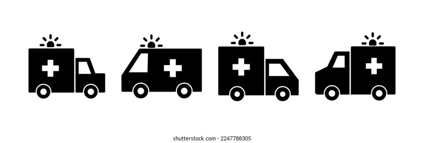 Ambulance icon vector for web and mobile app. ambulance truck sign and symbol. ambulance car