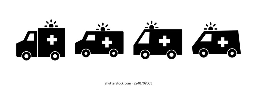 Ambulance icon vector for web and mobile app. ambulance truck sign and symbol. ambulance car