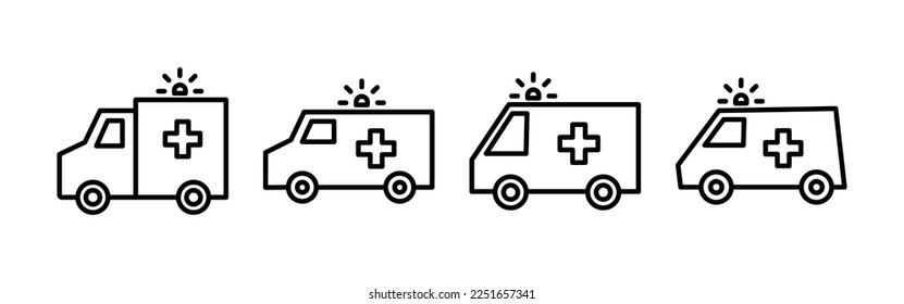 Ambulance icon vector for web and mobile app. ambulance truck sign and symbol. ambulance car