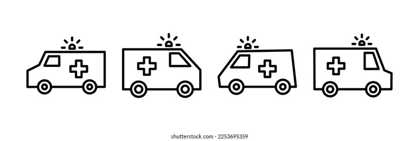 Ambulance icon vector for web and mobile app. ambulance truck sign and symbol. ambulance car