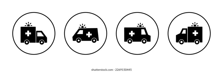 Ambulance icon vector for web and mobile app. ambulance truck sign and symbol. ambulance car