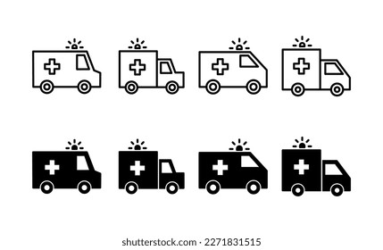 Ambulance icon vector for web and mobile app. ambulance truck sign and symbol. ambulance car