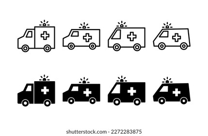 Ambulance icon vector for web and mobile app. ambulance truck sign and symbol. ambulance car