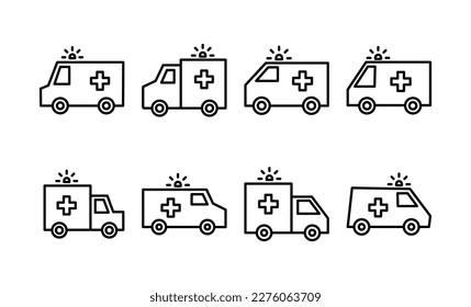 Ambulance icon vector for web and mobile app. ambulance truck sign and symbol. ambulance car