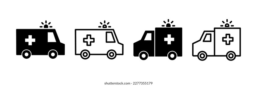 Ambulance icon vector for web and mobile app. ambulance truck sign and symbol. ambulance car