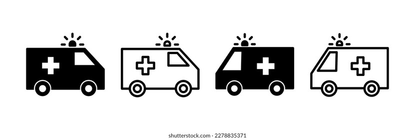 Ambulance icon vector for web and mobile app. ambulance truck sign and symbol. ambulance car