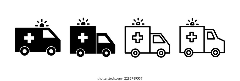 Ambulance icon vector for web and mobile app. ambulance truck sign and symbol. ambulance car