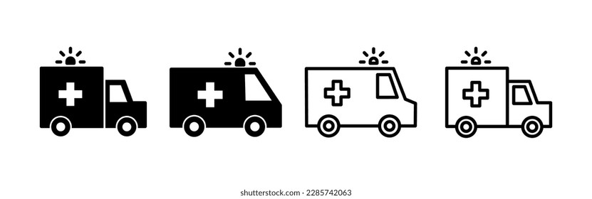 Ambulance icon vector for web and mobile app. ambulance truck sign and symbol. ambulance car