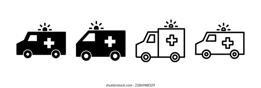 Ambulance icon vector for web and mobile app. ambulance truck sign and symbol. ambulance car