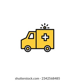 Ambulance icon vector for web and mobile app. ambulance truck sign and symbol. ambulance car
