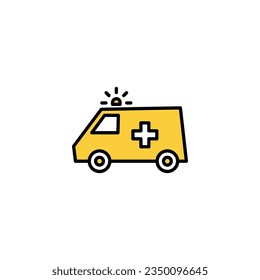 Ambulance icon vector for web and mobile app. ambulance truck sign and symbol. ambulance car