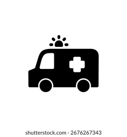 Vector del icono de la ambulancia para el Web y el App móvil. señal y símbolo del camión de la ambulancia. coche de la ambulancia
