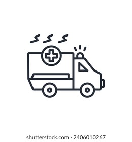 Ambulance icon. vector.Editable stroke.linear style sign for use web design,logo.Symbol illustration.