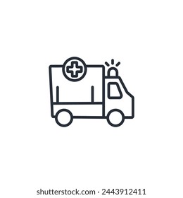 Ambulance icon. vector.Editable stroke.linear style sign for use web design,logo.Symbol illustration.