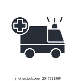 Ambulance icon. vector.Editable stroke.linear style sign for use web design,logo.Symbol illustration.