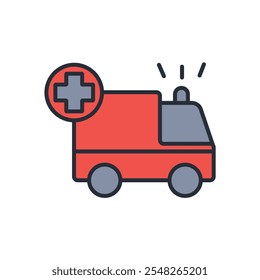 Ambulance icon. vector.Editable stroke.linear style sign for use web design,logo.Symbol illustration.