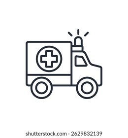 ambulance icon. vector.Editable stroke.linear style sign for use web design,logo.Symbol illustration.