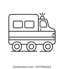 Icono de ambulancia con fondo blanco Vector Ilustración de stock