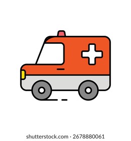 Icono de ambulancia con fondo blanco Vector Ilustración de stock