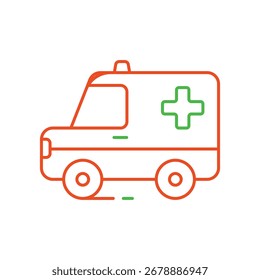 Icono de ambulancia con fondo blanco Vector Ilustración de stock