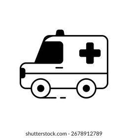 Icono de ambulancia con fondo blanco Vector Ilustración de stock