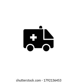 Ambulance icon for your website, logo, app, UI, product print. Ambulance concept flat Silhouette vector illustration icon