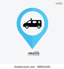 ambulance icon.ambulance.vector illustration.