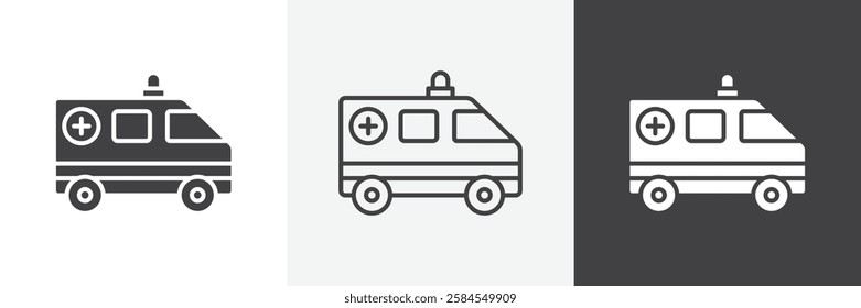 Ambulance icons graphics pack vectors.
