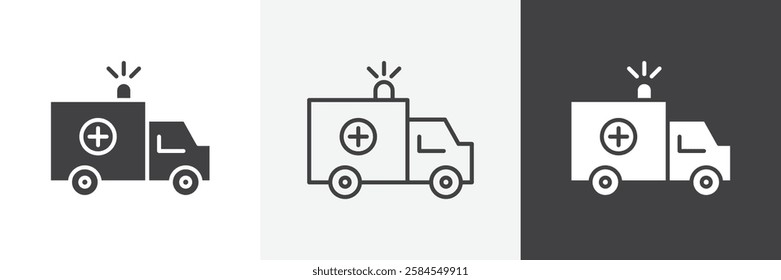 Ambulance icons graphics pack vectors.