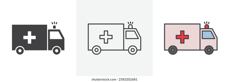 Ambulance icons pack for website designs