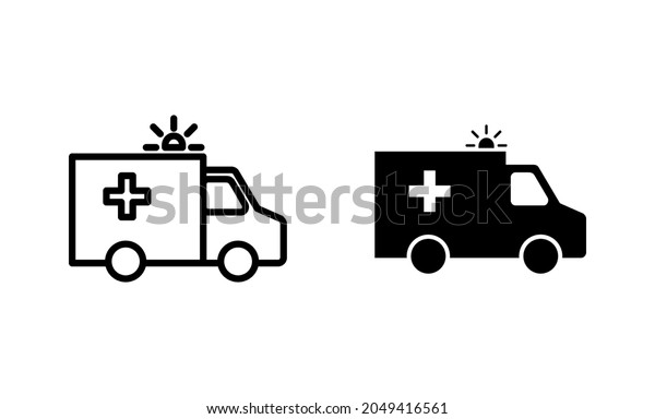 Ambulance icons set. ambulance truck sign and symbol.\
ambulance car