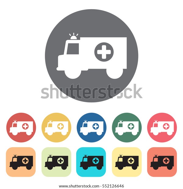 Ambulance icons set.\
Vector\
illustration\
