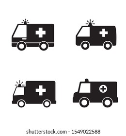 Ambulance icons, Set of vector Illustrations on the white background.