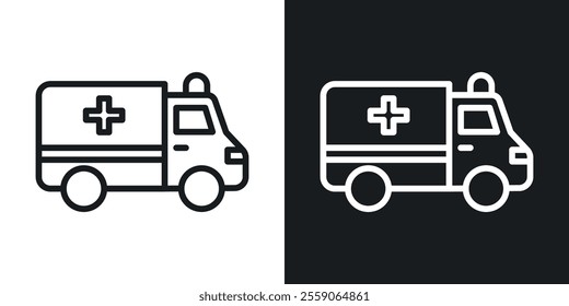 Ambulance icons. vector set in black colors