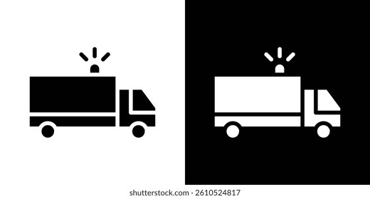 Ambulance icons vector set in solid flat style