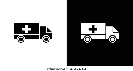 Iconos de ambulancia. Vector Plantilla Ilustración Símbolo Píxeles Perfecto