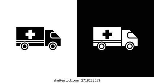 Iconos de ambulancia. Vector Plantilla Ilustración Símbolo Píxeles Perfecto