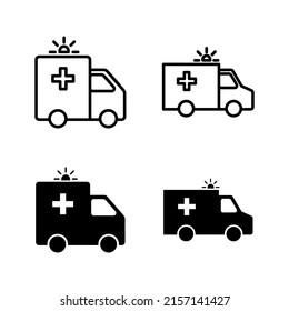 Ambulance icons vector. ambulance truck sign and symbol. ambulance car