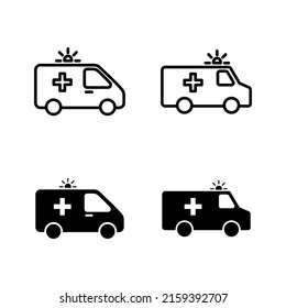 Ambulance icons vector. ambulance truck sign and symbol. ambulance car