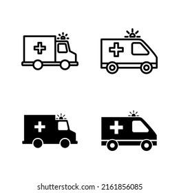 Ambulance icons vector. ambulance truck sign and symbol. ambulance car
