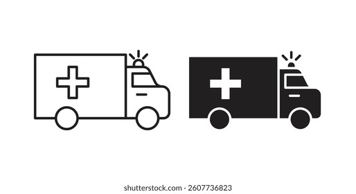 Ambulance icons vectors graphic designs