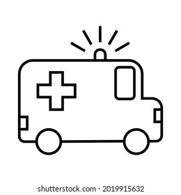 ambulance icon,vector illustration line icon, singgele icon