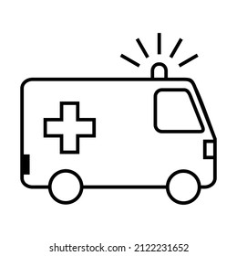 ambulance icon,vector illustration line icon, singgele icon