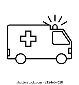 ambulance icon,vector illustration line icon, single icon