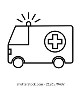 ambulance icon,vector illustration line icon, singgele icon