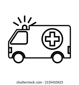 ambulance icon,vector illustration line icon, singgele icon